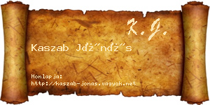 Kaszab Jónás névjegykártya